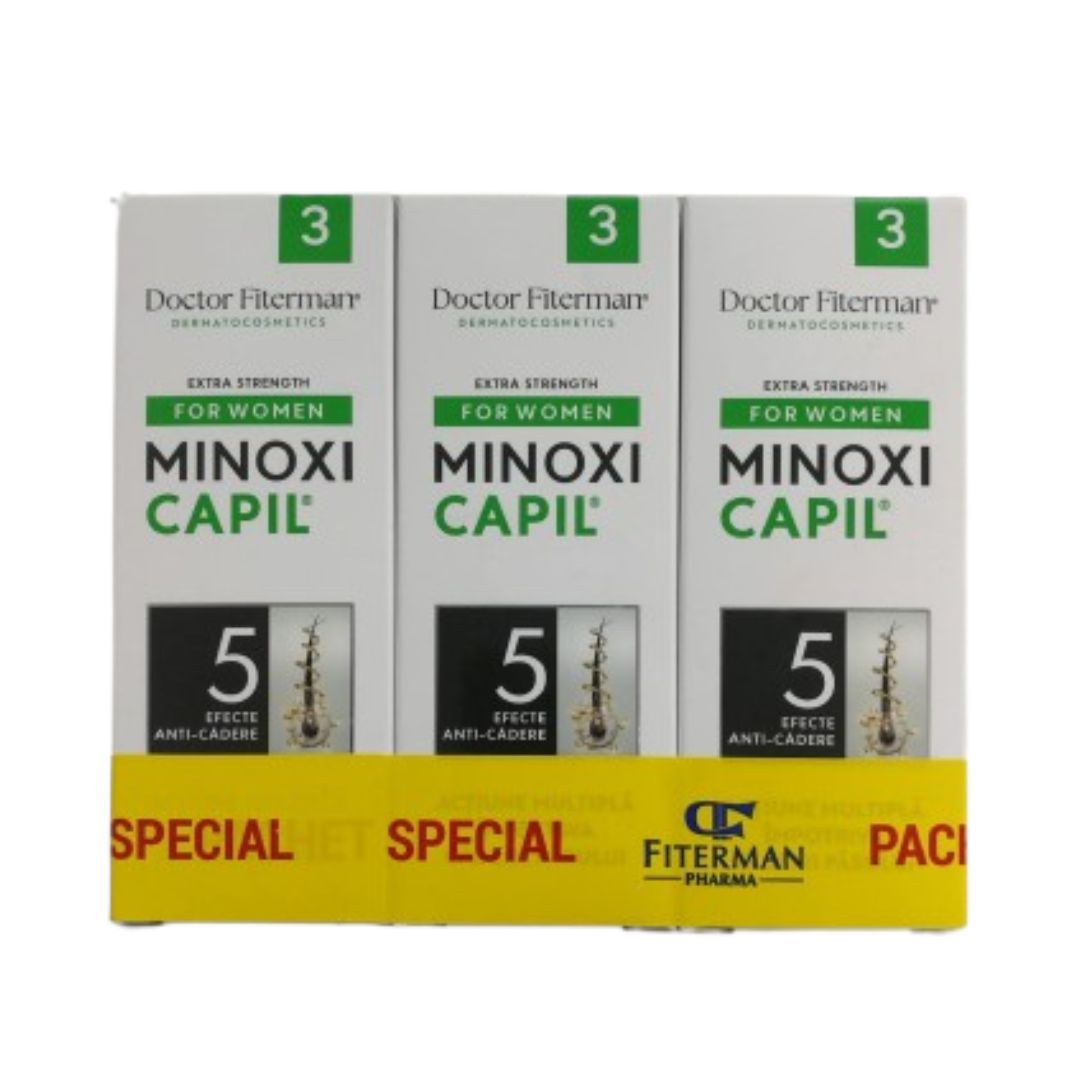 Minoxicapil Women Spray pachet special 3 la pret de 2, Doctor Fiterman | 60 ml x 3