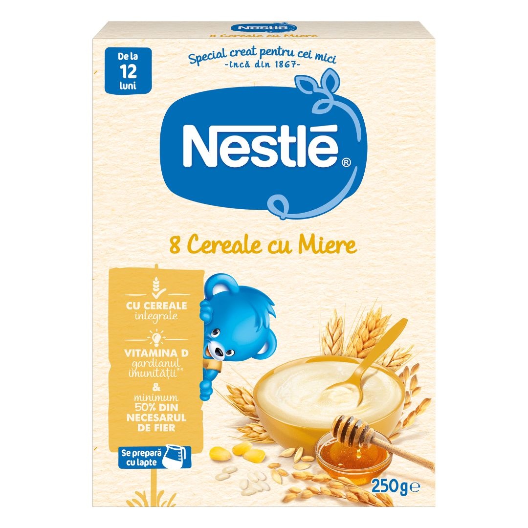 Mix 8 cereale cu miere Infant Cereals +12 luni, 250g, Nestle