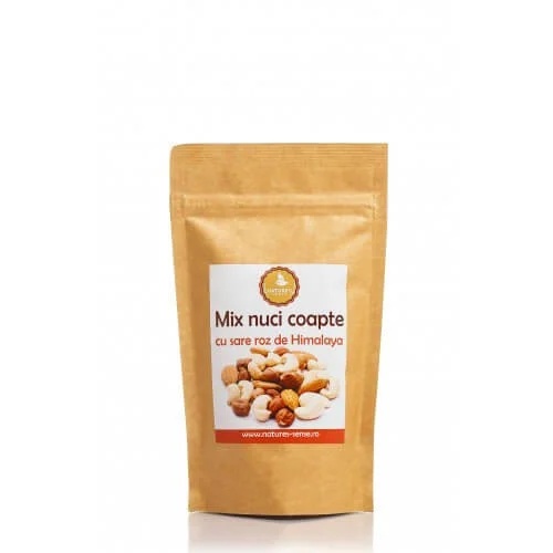 Mix de nuci coapte cu sare roz de Himalaya, 125g, Nature's Sense