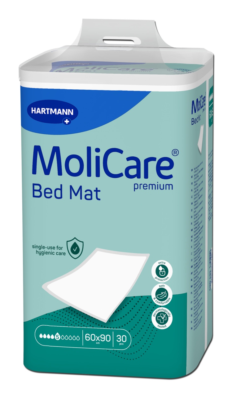 MoliCare Premium Bed Mat Aleze 5 picaturi, 60 x 90 cm, 30 bucati – Hartmann