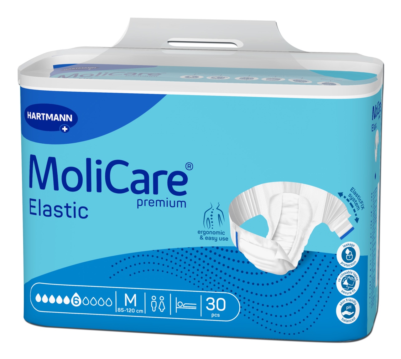MoliCare Premium Elastic Scutece adulti M, 30 bucati – 6 picaturi, Hartmann