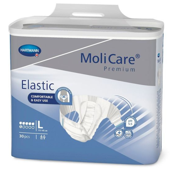 MoliCare Premium Elastic Slip pentru incontinenta 6 picaturi marimea L | 30 bucati