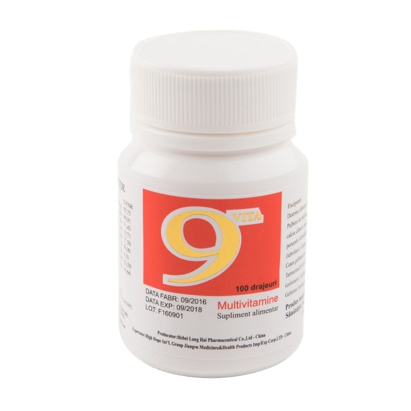 Multivitamine 9Vita, 100 drajeuri, Yongkang International China