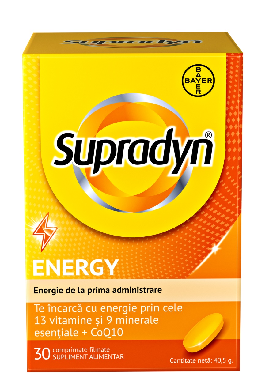 Multivitamine si minerale Supradyn Energy cu Coenzima Q10, 30 comprimate, Bayer