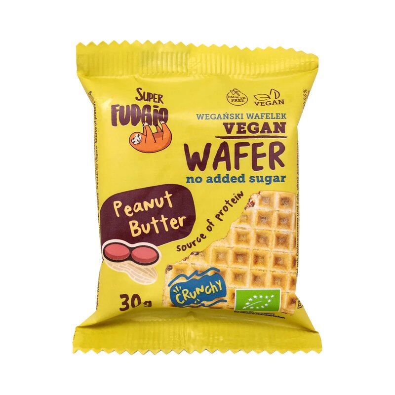 Napolitana cu unt de arahide bio 30g Super Fudgio