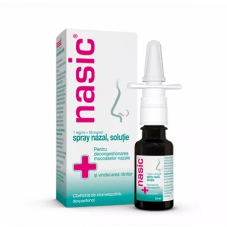 Nasic spray nazal pentru adulti, 1mg/ml + 50mg/ml, 10ml, Cassella Med