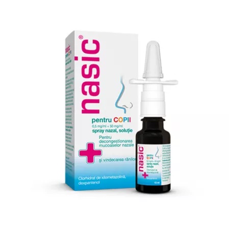 Nasic spray nazal pentru copii 0,5mg/ml + 50mg/ml, 10ml, Cassella Med