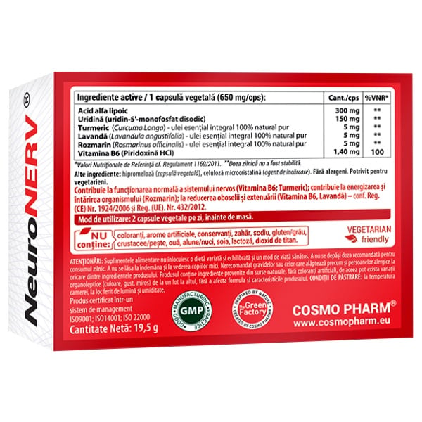 NEURONERV® – Suport avansat pentru sistemul nervos periferic cu Uridina & Acid Alfa-Lipoic - poza 2