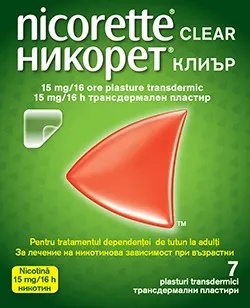 Nicorette Clear 15mg/16h, 7 plasturi transdermici, Kenvue