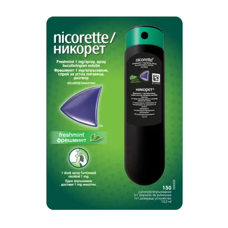 Nicorette Freshmint spray 1 mg, McneilHealthcare | 13,2 ml