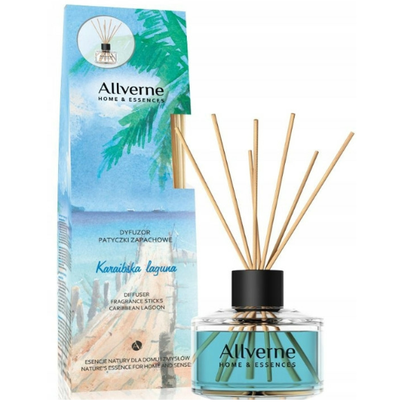 Odorizant de camera cu betisoare Allvernum Laguna in Caraibe, Green Pharmacy | 50 ml