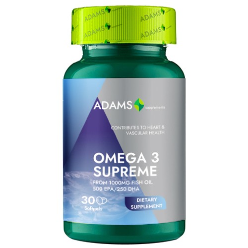 Omega 3 Supreme (50%EPA/25%DHA), 30cps, Adams Supplements