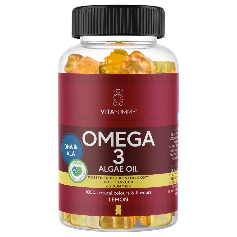 Omega 3 ursuleti gumati vegani cu aroma de lamaie, 60 jeluri, Vitayummy