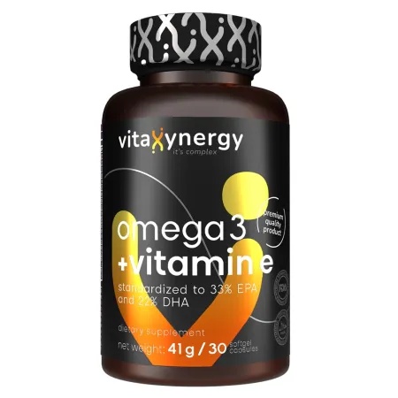 Omega 3 + Vitamin E Forte, 30 capsule moi, VitaXynergy