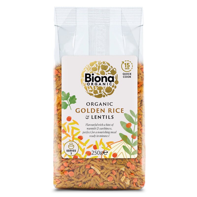 Orez auriu si linte bio 250g Biona