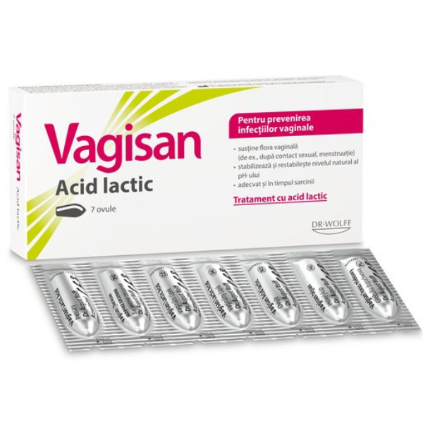 Ovule vaginale cu acid lactic Vagisan, Dr. August Wolff | 7 bucati
