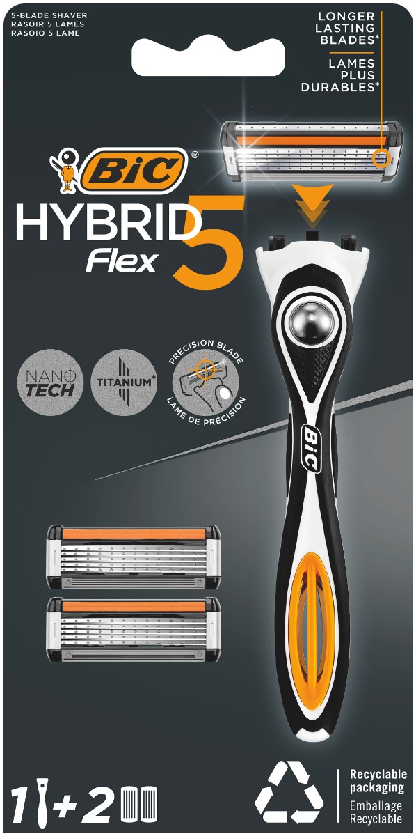 Pachet Aparat de ras Hybrid Flex 5 + Rezerve 2 bucati, BIC