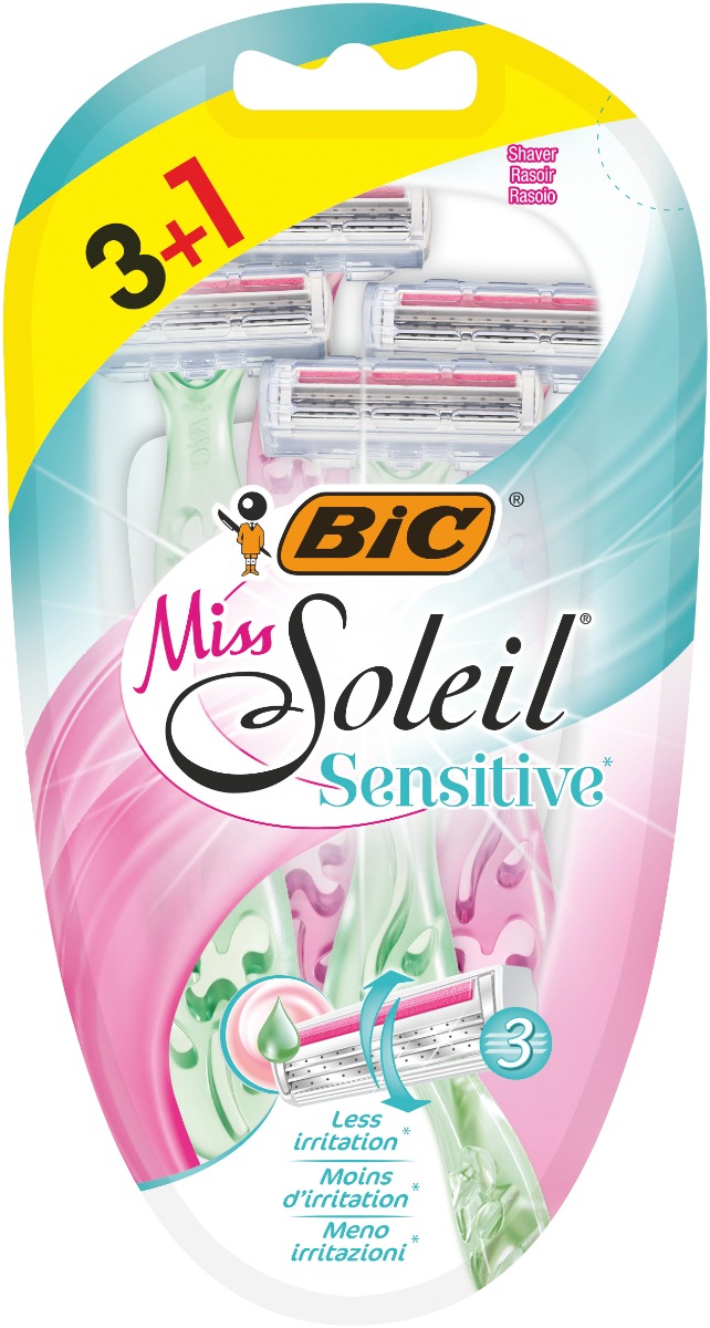 Pachet Aparat de ras Miss Soleil Sensitive, 4 bucati, BIC