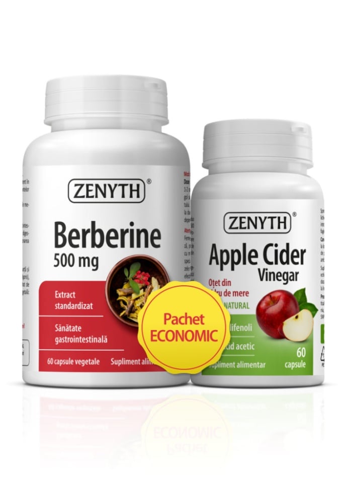 Pachet Berberină 500 mg și Oțet din cidru de mere, Zenyth - poza 1
