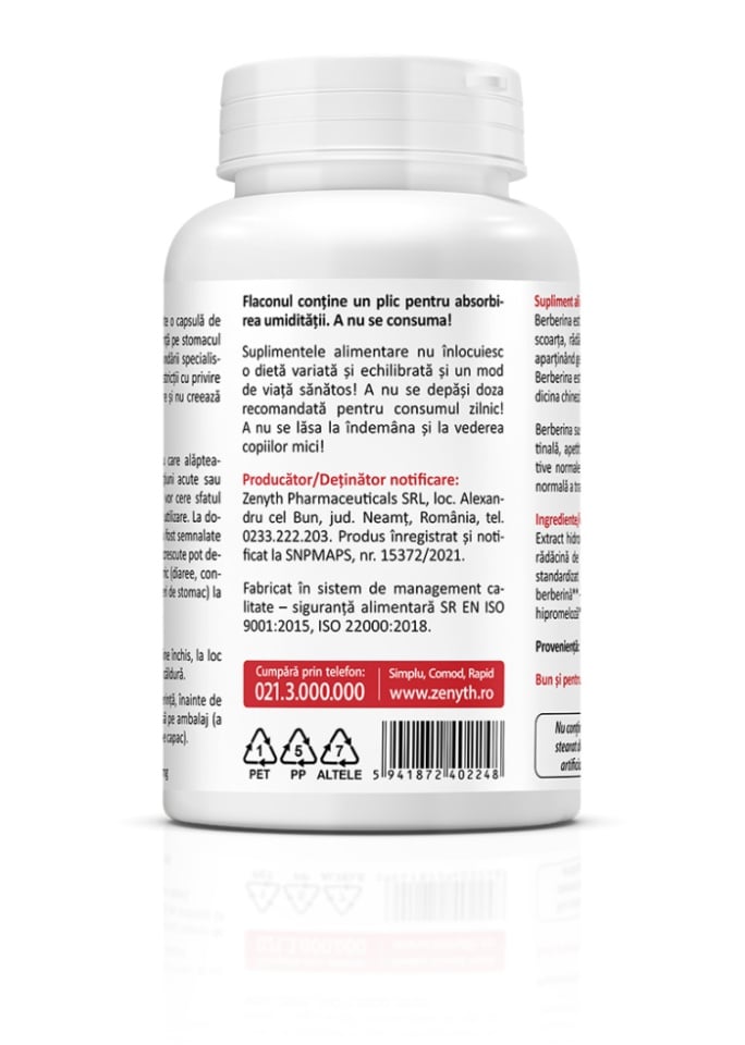 Pachet Berberină 500 mg și Oțet din cidru de mere, Zenyth - poza 3