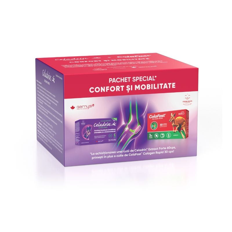 Pachet Celadrin Extract Forte 60 capsule + Colafast Colagen Rapid 30 capsule, Good Days Therapy