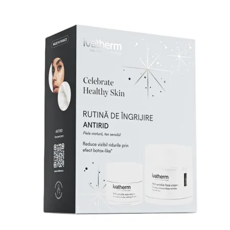 Pachet Crema de fata antirid 50 ml + Crema contur de ochi antirid si anticearcan 15 ml, Ivatherm