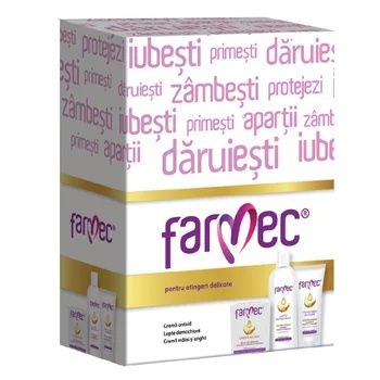 Pachet Crema de maini si unghii cu ulei de Argan, 100ml + Crema antirid cu ulei de Argan, 50ml + Lapte demachiant cu ulei de Argan, 150ml, Farmec