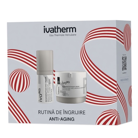 Pachet Crema de noapte regenenranta ivaRG, 50ml + Crema contur de ochi ivaRG, 15ml, Ivatherm