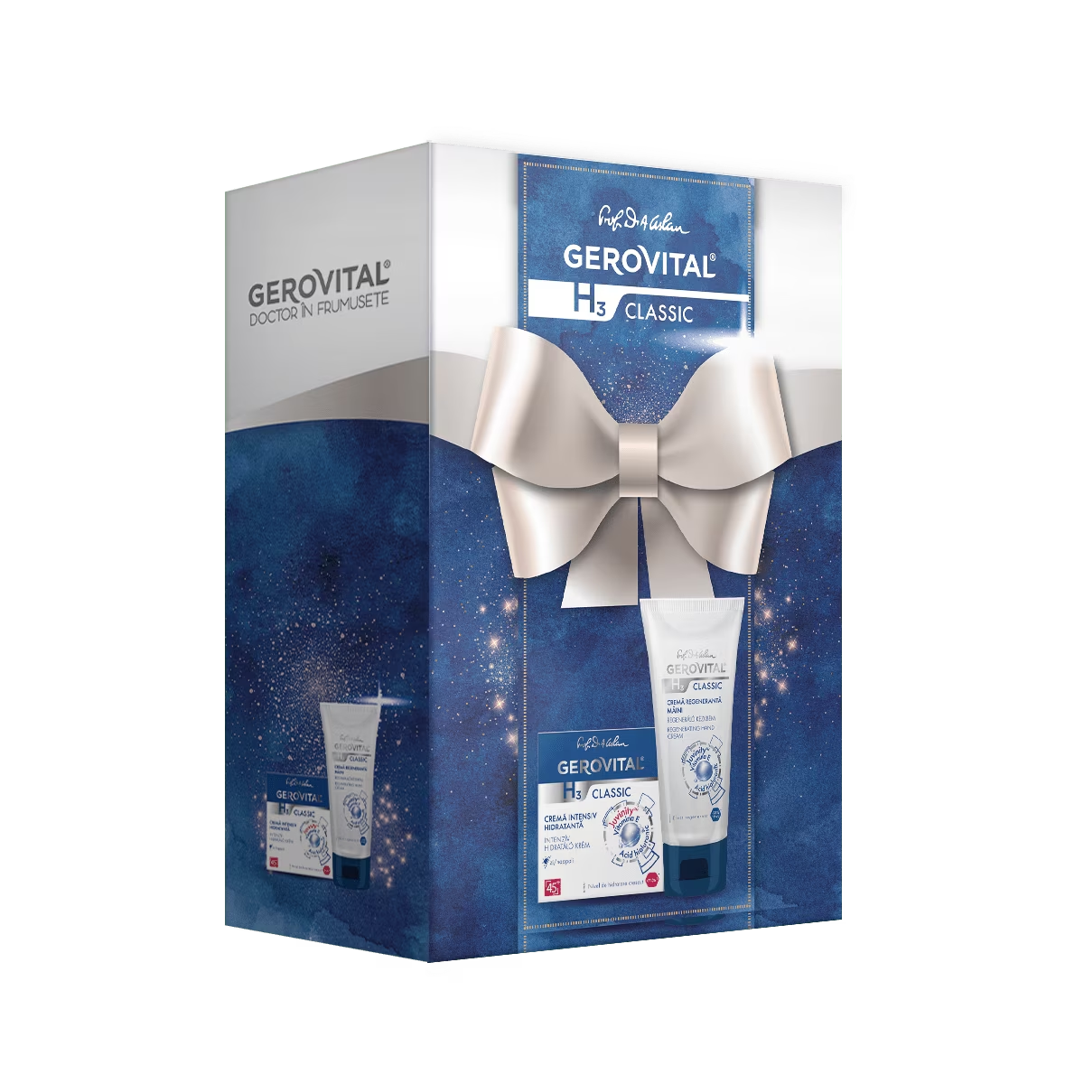 Pachet H3 Classic Crema intens hidratanta de zi 50ml + Crema regeneranta pentru maini 100ml, Gerovital