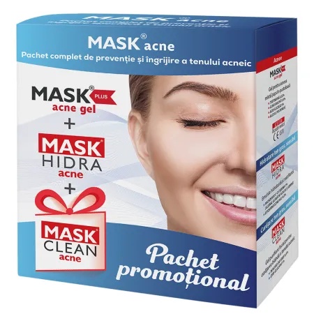 Pachet Mask Plus Gel + Mask Hidra Acnee + Mask Clean Acnee – Meditrina