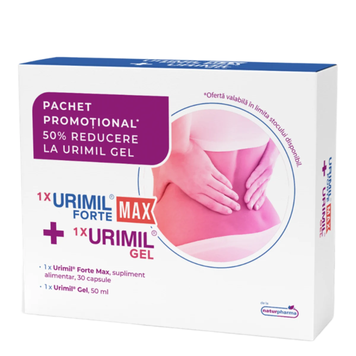 Pachet Urimil Forte Max 30 capsule + Urimil gel 50 ml, NaturPharma