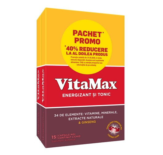 Pachet Vitamax, 15 capsule + 15 capsule, Perrigo
