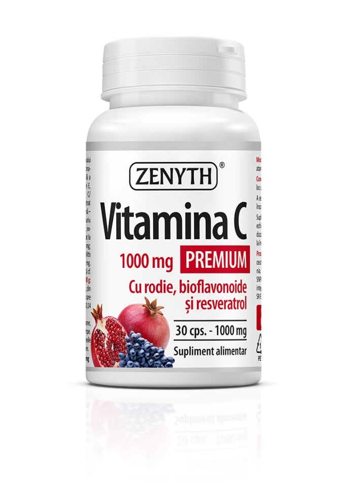 Pachet Vitamina C Premium cu rodie, 1000 mg, 90 cps, Zenyth - poza 2