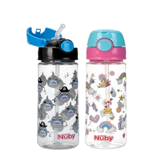 Pahar cu pai si capac +4 ani, 540ml, Nuby