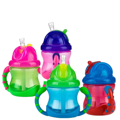 Pahar cu pai Vari Flo Flip It +12 luni, 240ml, Nuby