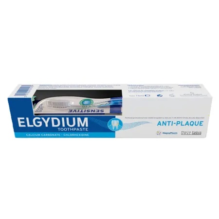Pasta de dinti antiplaca, 75ml + Periuta de dinti Clinix antiplaca M, Elgydium