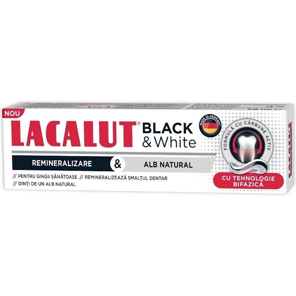 Pasta de dinti Black & White, 75 ml, Lacalut