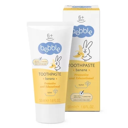 Pasta de dinti cu aroma de banana + 6luni, 50ml, Bebble