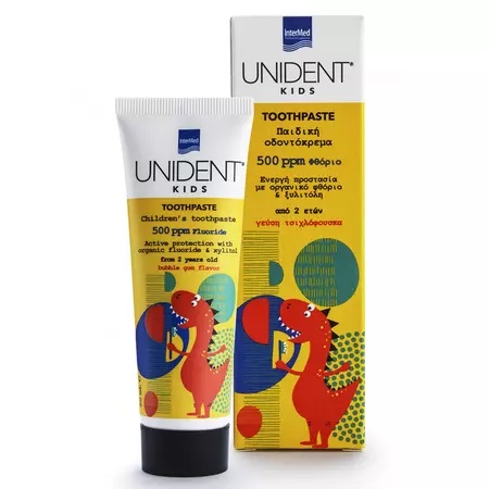 Pasta de dinti cu fluor 500ppm pentru copii Unident Kids, 50ml,Intermed