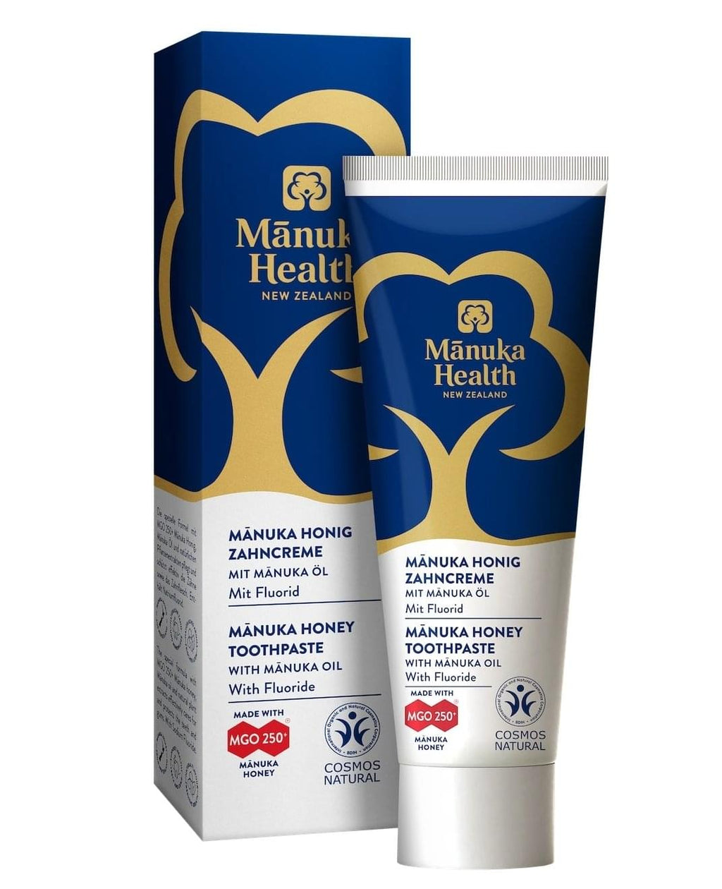 Pasta de dinti cu fluor, cu miere de Manuka MGO 250+ si cu ulei de Manuka (75ml) - pentru adulti - poza 1