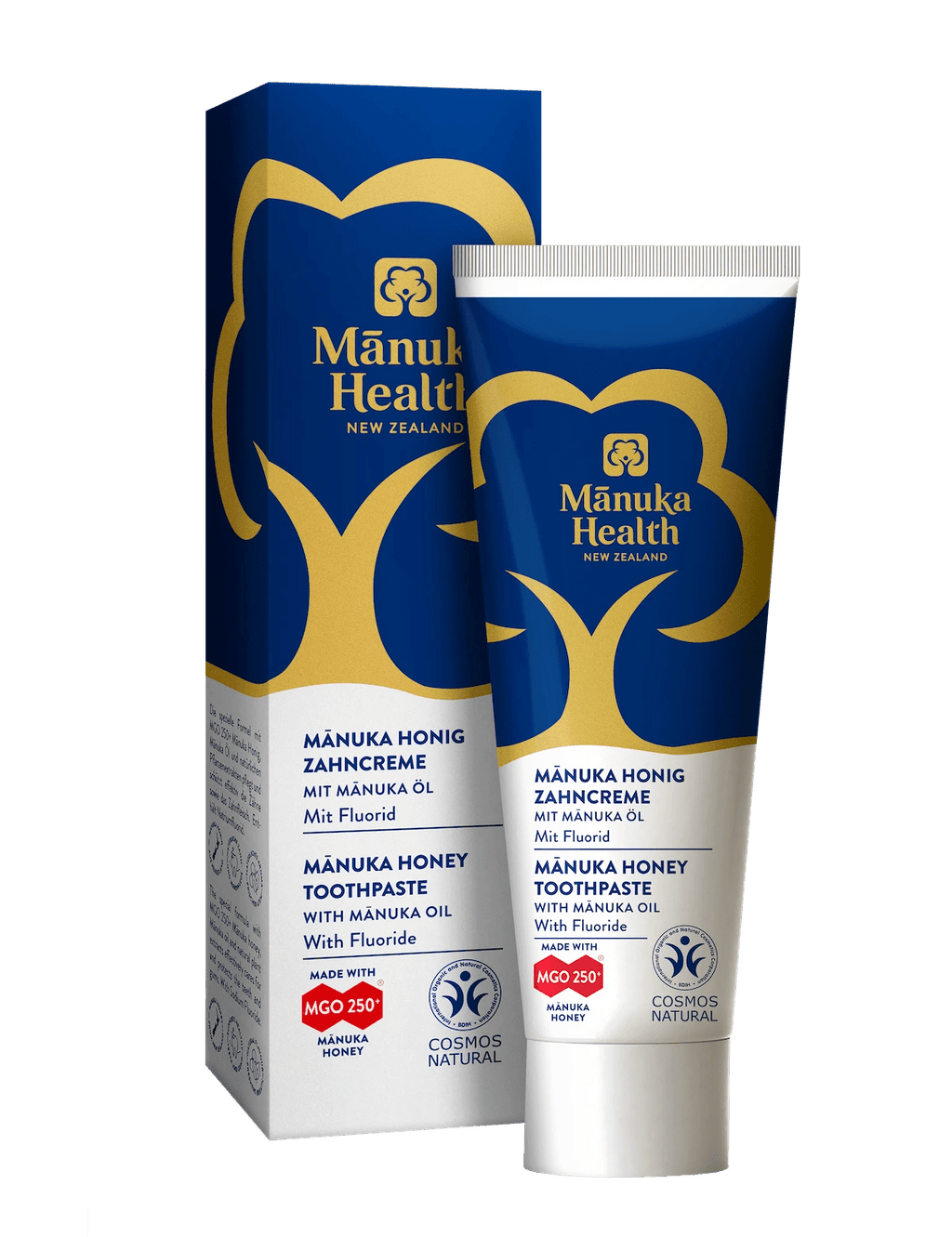 Pasta de dinti cu fluor, cu miere de Manuka MGO 250+ si cu ulei de Manuka (75ml) - pentru adulti - poza 2