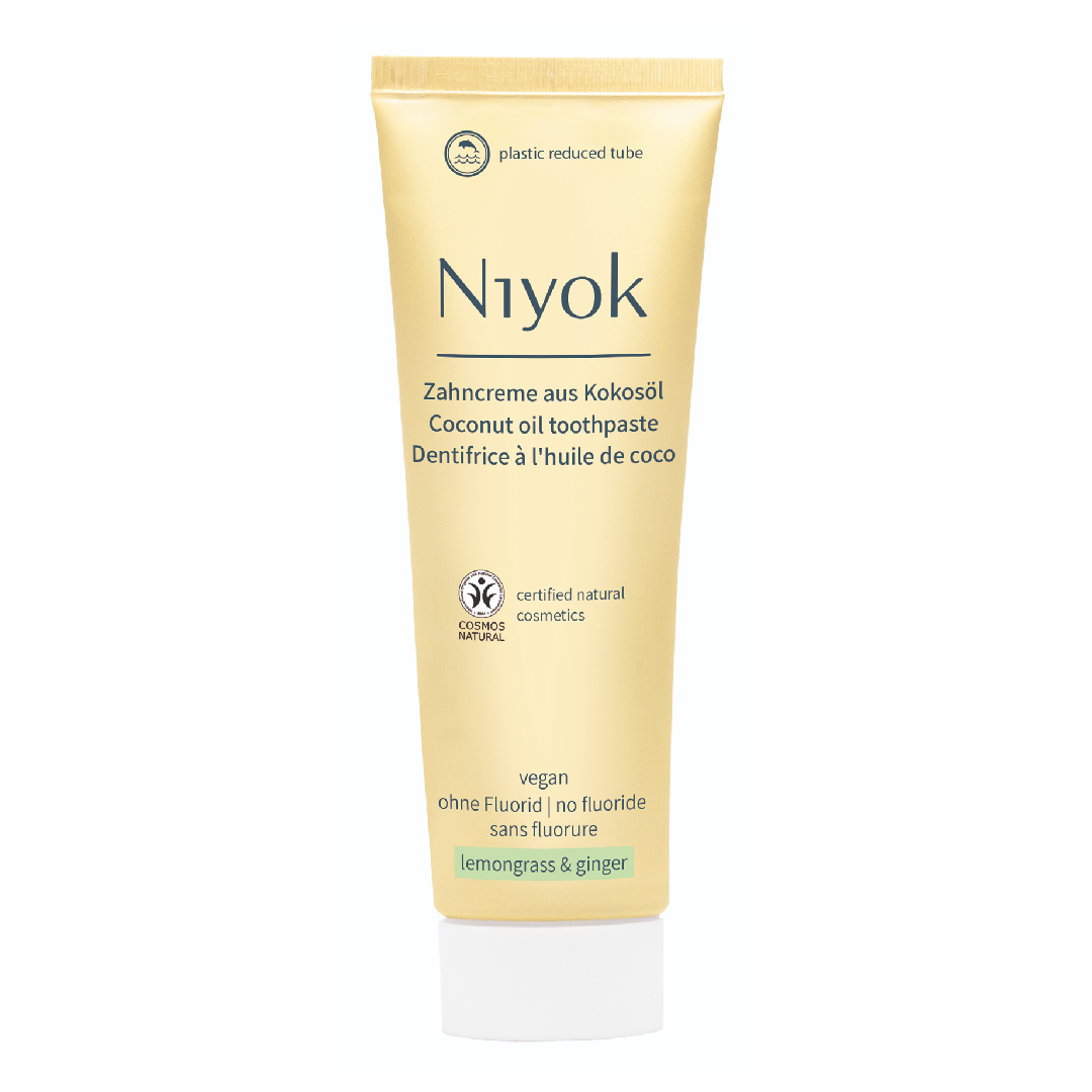 Pasta de dinti cu ulei de cocos, Lemongrass & Ginger, 75 ml, Niyok