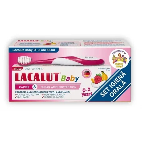 Pasta de dinti pentru copii 0-2 ani, 55ml + Periuta de dinti Lacalut, Theiss Naturwaren