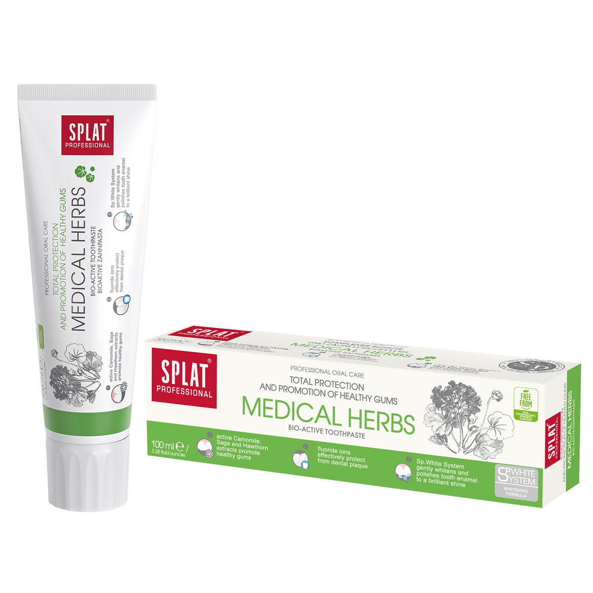 Pasta de dinti Professional Medical Herbs, 100ml, Splat