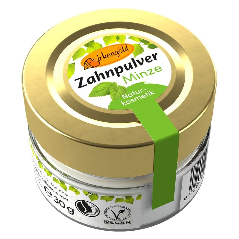 Pasta de dinti pudra cu menta 30g Birkengold