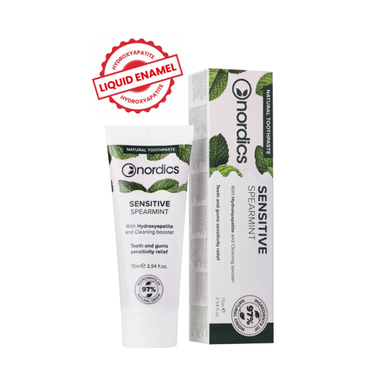 Pasta dinti albire cu menta Sensitive bio 75ml, Nordics