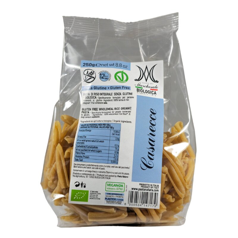 Paste casarecce din orez integral bio 250g Marchesato