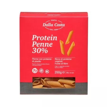 Paste penne cu gris din grau dur si cu proteine din mazare 30%, 250g, Dalla Costa