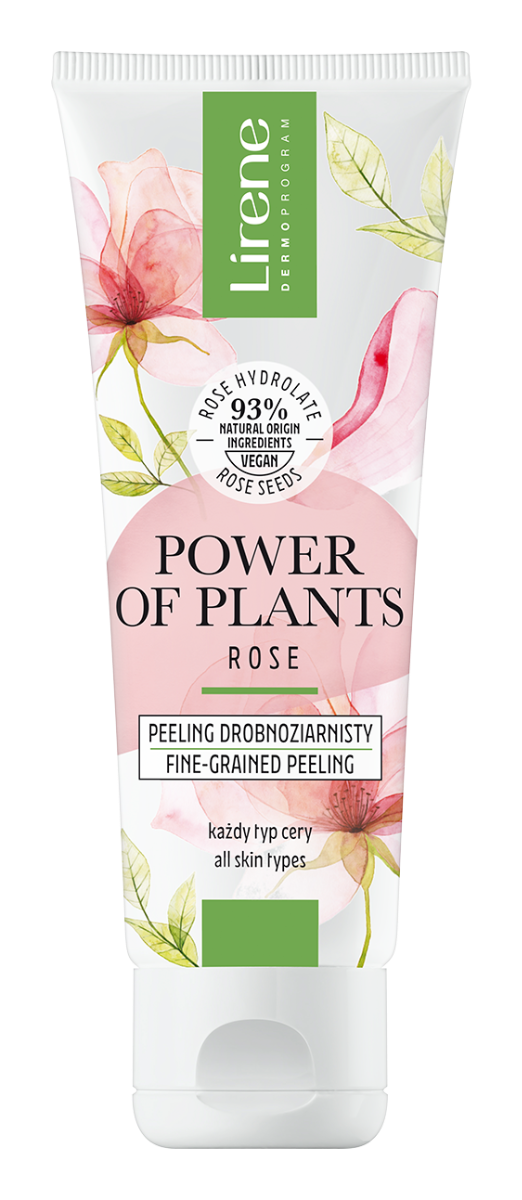 Peeling facial cu granulatie fina Trandafir Power Of Plants, 75ml, Lirene