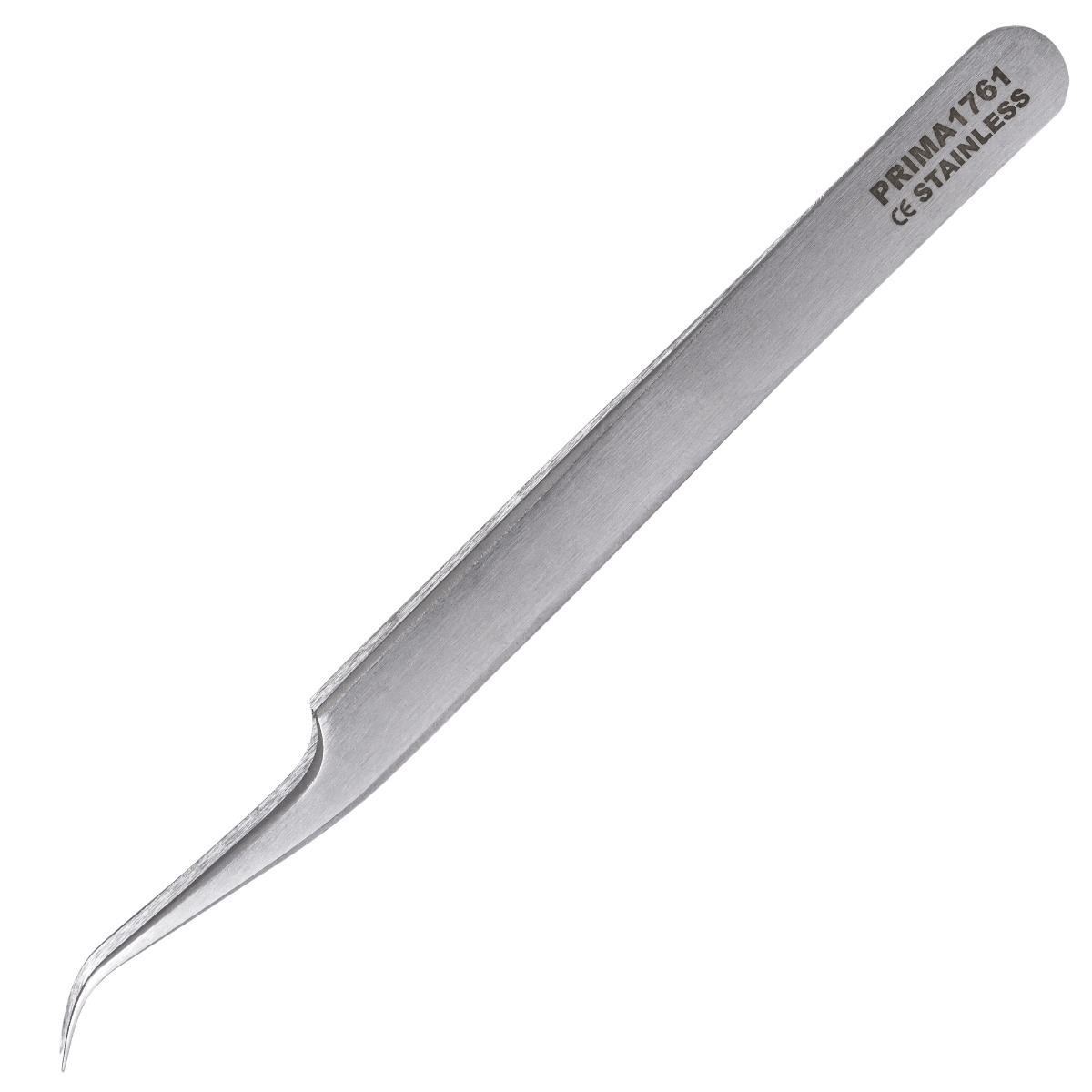 Penseta pentru aplicarea genelor false, PRIMA, inox, cu varfuri curbate, 15cm